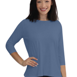 Modest Relaxed Fit 3/4 Sleeve T-Shirt with Extended Length