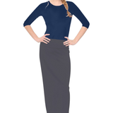 Classic Fitted Maxi Pencil Skirt - Cotton Blend with Stretch Comfort and No Slits