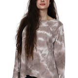 Long Sleeve Relaxed Fit Waffle Tunic - Tie-Dye High-Low Hem Plus