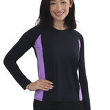 Women's Ultra-Light Sun Protection Swim Top | Long Sleeve Color Block Design