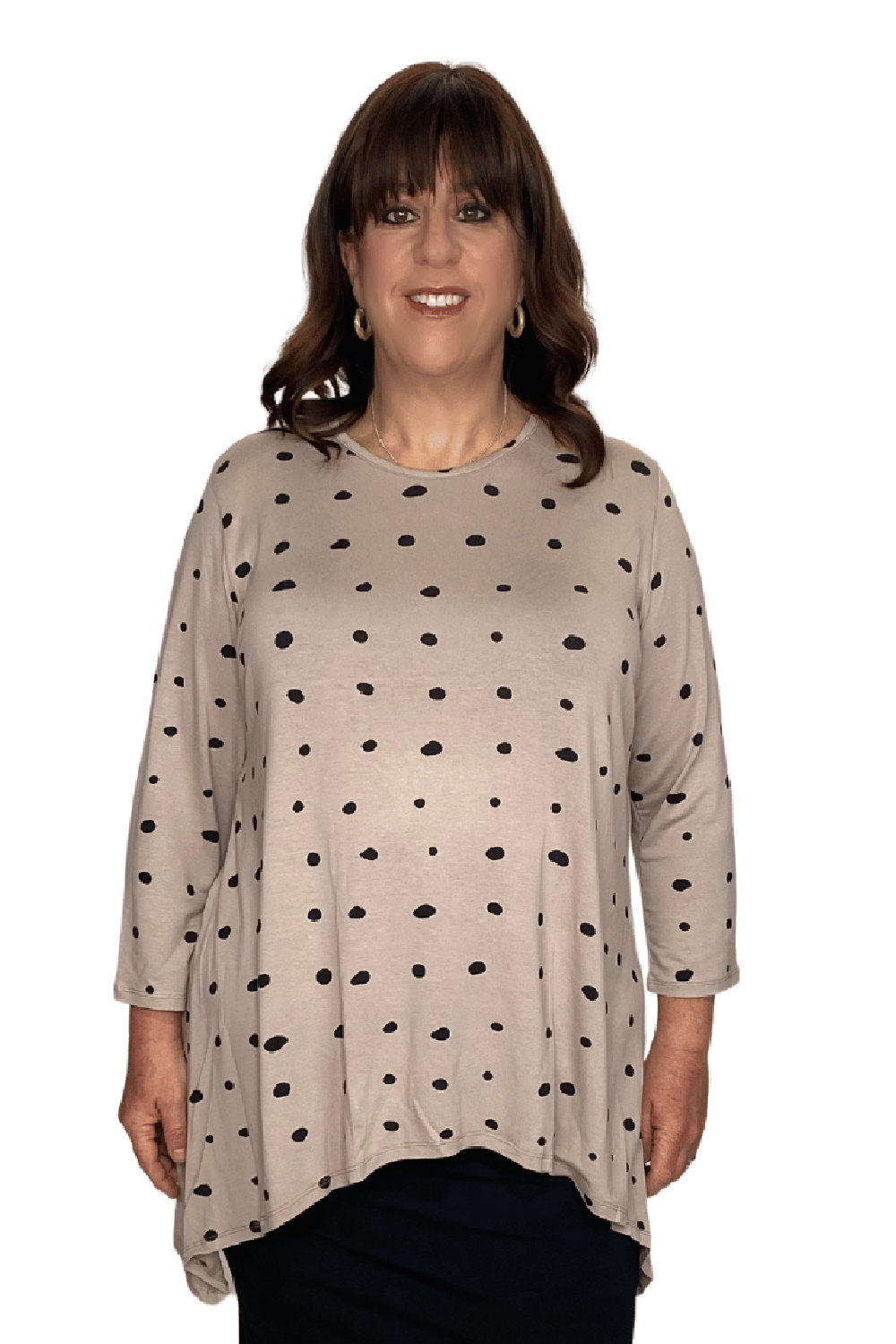 Modest Handkerchief Tunic Top - 3/4 Sleeve Comfort Flow Design