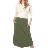 The Perfect A-Line Midi Skirt with Pockets