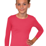 Girls' High-Neck Modest 3/4 Sleeve Swim Shirt with UV50 Protection