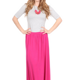 Women's Flowing Long Maxi Skirt with Pockets - Full Covered Elastic Waist