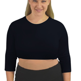 3/4 Sleeve Cropped Layering Shell in Viscose Spandex - Women's and Plus Sizes