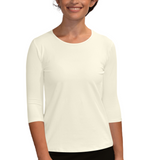 Essential 3/4 Sleeve Modest Crew Neckline Shell - Versatile Layering Undershirt Top