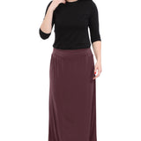 Classic Maxi Length Modest Stretch Pencil Skirt with Subtle Sheen