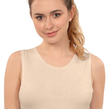 Cropped Layering Tank with Full Shoulder Coverage and Jewel Neckline