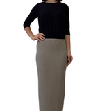 Long Varieagated Ribbed Maxi Pencil Skirt