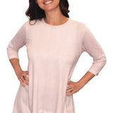 Modest Handkerchief Tunic Top - 3/4 Sleeve Comfort Flow Design