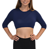 3/4 Sleeve Cropped Layering Shell in Viscose Spandex - Women's and Plus Sizes