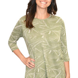 Modest Handkerchief Tunic Top - 3/4 Sleeve Comfort Flow Design