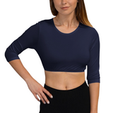 3/4 Sleeve Cropped Layering Shell in Viscose Spandex - Women's and Plus Sizes