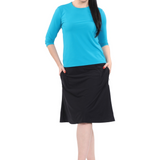 Modest A-Line Athletic Skort with Knee-Length Shorts - Swim & Sport Ready