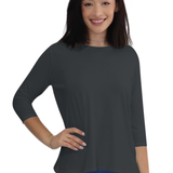 Modest Relaxed Fit 3/4 Sleeve T-Shirt with Extended Length