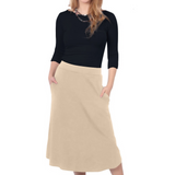 The Perfect A-Line Midi Skirt with Pockets