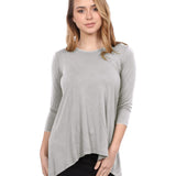 Hi-Lo Flowing 3/4 Sleeve Modest Tunic Top