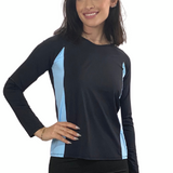 Women's Ultra-Light Sun Protection Swim Top | Long Sleeve Color Block Design