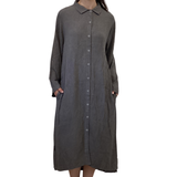 Classic Midi Shirt Dress in Soft Garment Washed Fabric