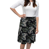 Sleek A-Line Adjustable Waist Midi Skirt with Fold-Over Waistband