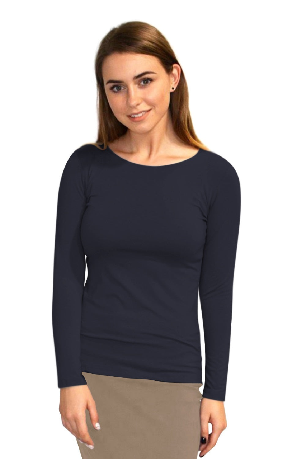 Essential Round-Neck Layering Top - Long Sleeve