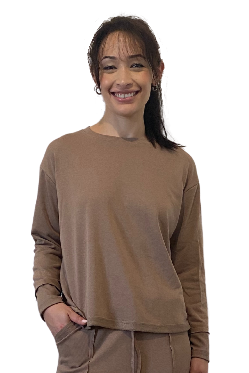 Classic French Terry Sweatshirt - Modest Crew Neck Long Sleeve