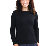 Long Sleeve Nylon Rib Fitted Top