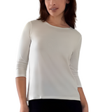 Modest 3/4 Sleeve Layering Shell with Below Collarbone Neckline