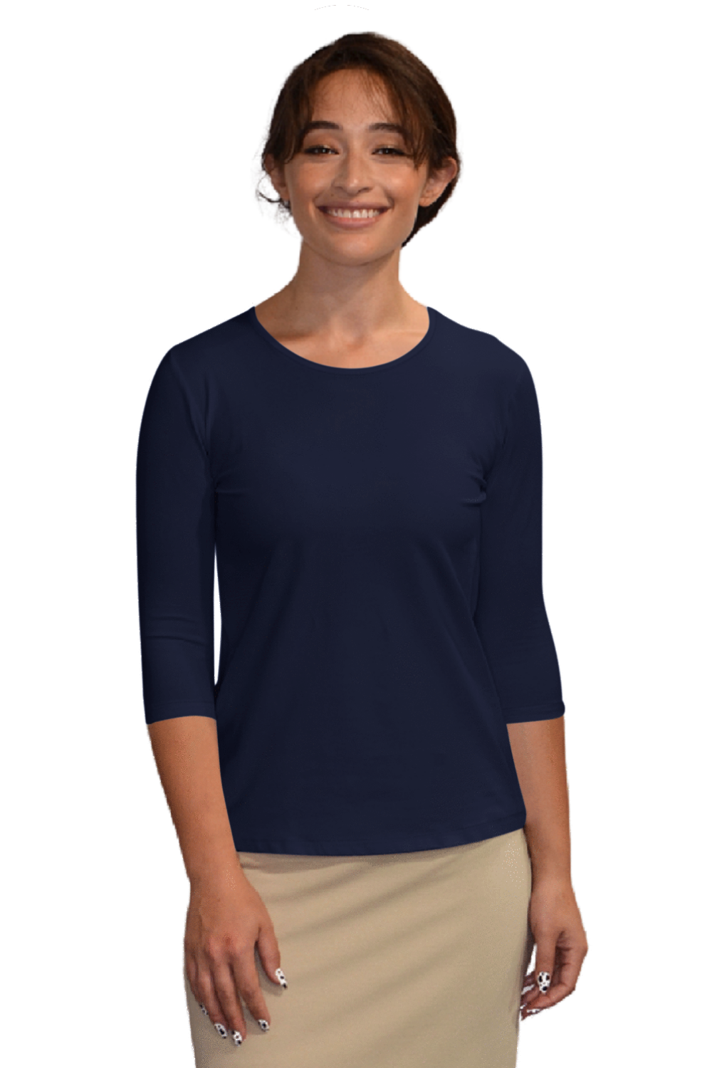 Womens 3/4 Sleeve Shell Top