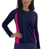 Women's Ultra-Light Sun Protection Swim Top | Long Sleeve Color Block Design