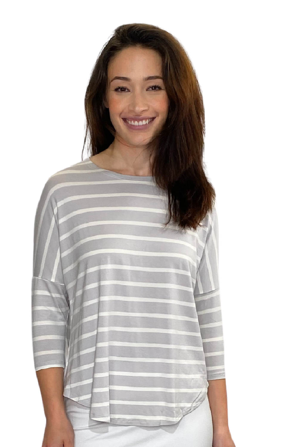 Modest 3/4 Sleeve Raglan Tunic Top - Breathable Viscose Blend