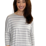 Modest 3/4 Sleeve Raglan Tunic Top - Breathable Viscose Blend