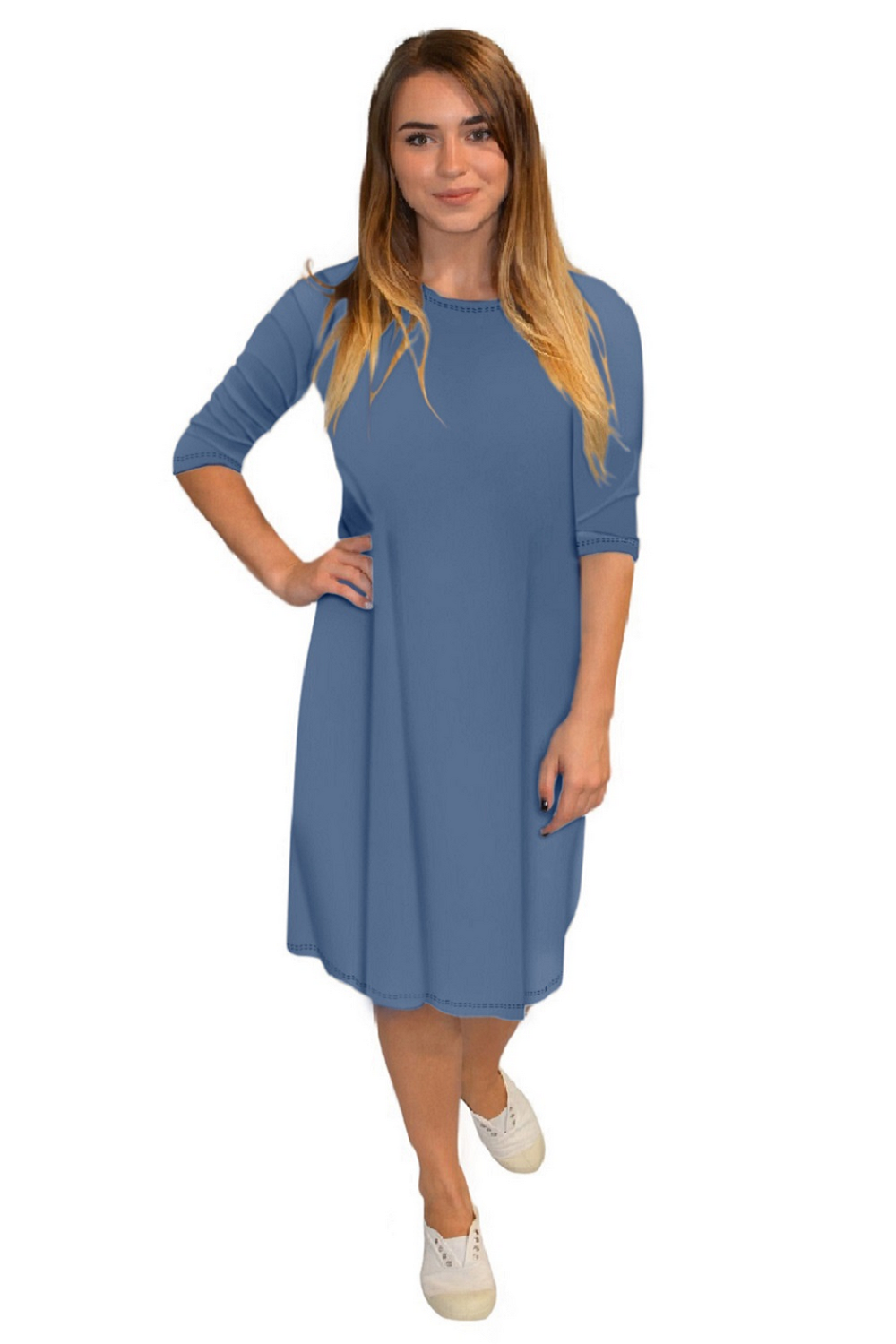 Classic Knee Length A-Line T-Shirt Dress