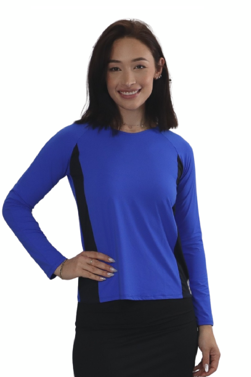 Women's Ultra-Light Sun Protection Swim Top | Long Sleeve Color Block Design