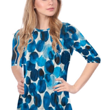 Modest Handkerchief Tunic Top - 3/4 Sleeve Comfort Flow Design