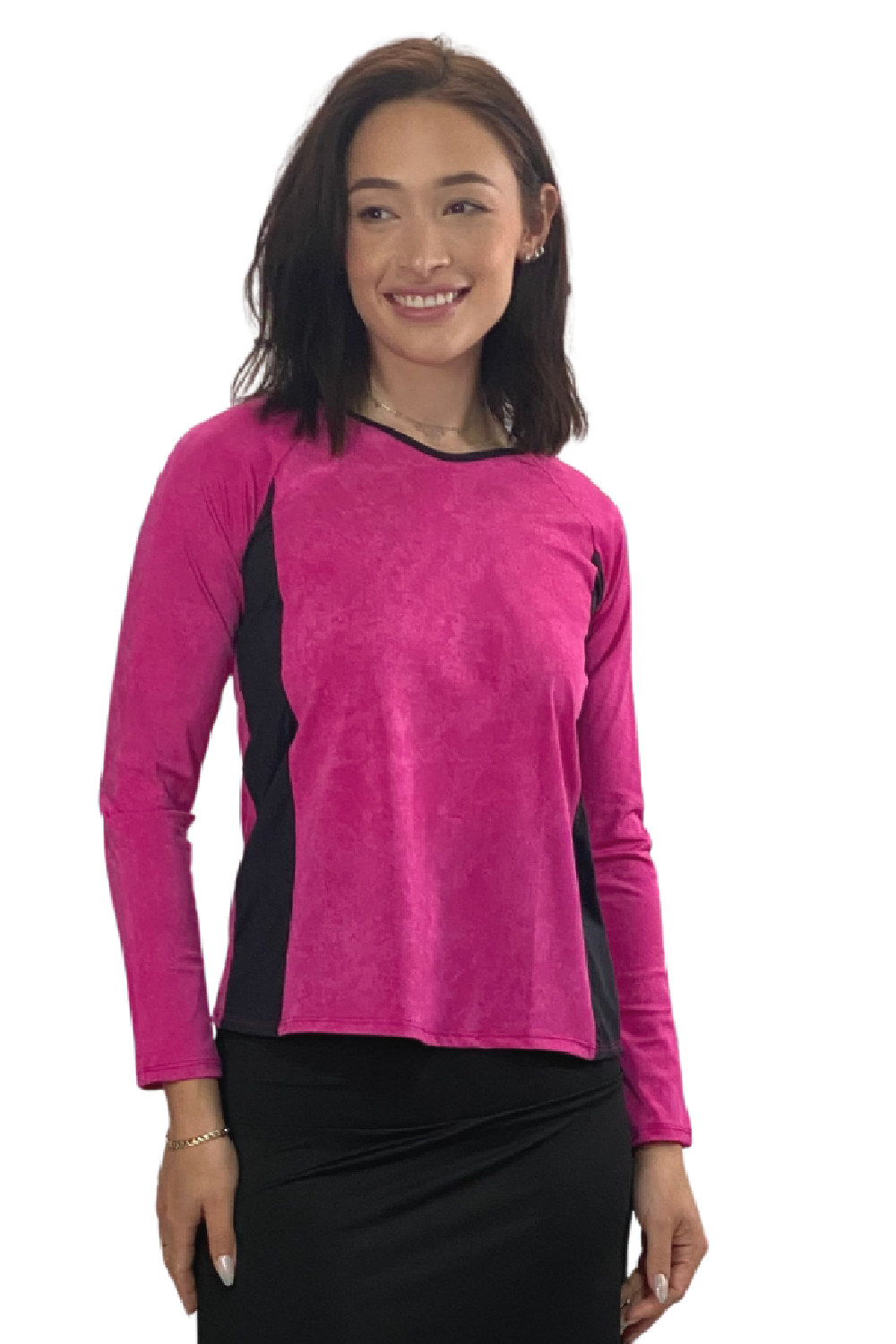 Women's Ultra-Light Sun Protection Swim Top | Long Sleeve Color Block Design