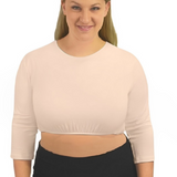 3/4 Sleeve Cropped Layering Shell in Viscose Spandex - Women's and Plus Sizes