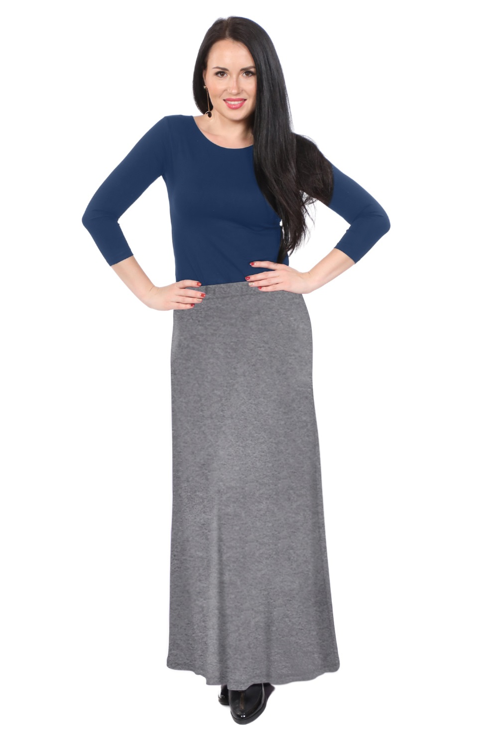 Flowing A-Line Maxi Skirt - Stretch Comfort Waistband