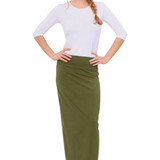 Classic Maxi Pencil Skirt - Cotton Blend with Stretch Comfort and No Slits