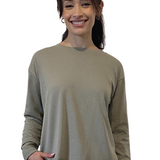 Classic French Terry Sweatshirt - Modest Crew Neck Long Sleeve