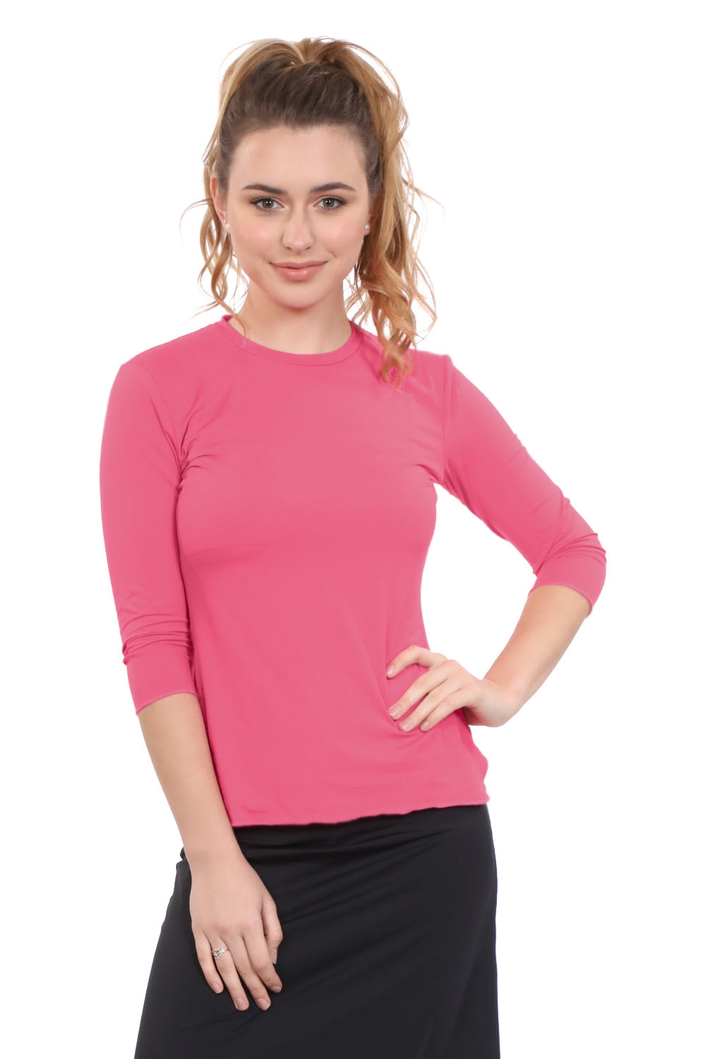 Relaxed Fit 3/4 Sleeve Swim & Exercise Top - Quick-Dry UPF 50+ Protection