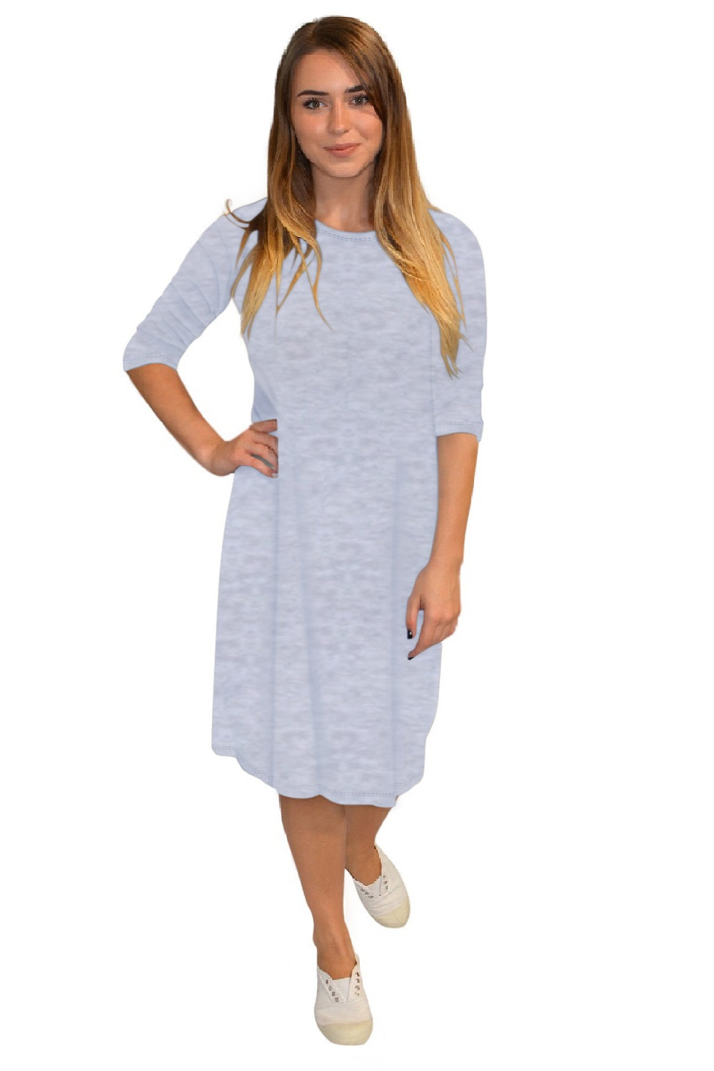 Classic Knee Length A-Line T-Shirt Dress