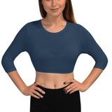 3/4 Sleeve Cropped Layering Shell in Viscose Spandex - Women's and Plus Sizes