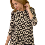 Modest Handkerchief Tunic Top - 3/4 Sleeve Comfort Flow Design