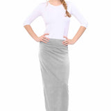 Classic Fitted Maxi Pencil Skirt - Cotton Blend with Stretch Comfort and No Slits