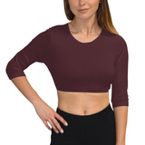 3/4 Sleeve Cropped Layering Shell in Viscose Spandex - Women's and Plus Sizes