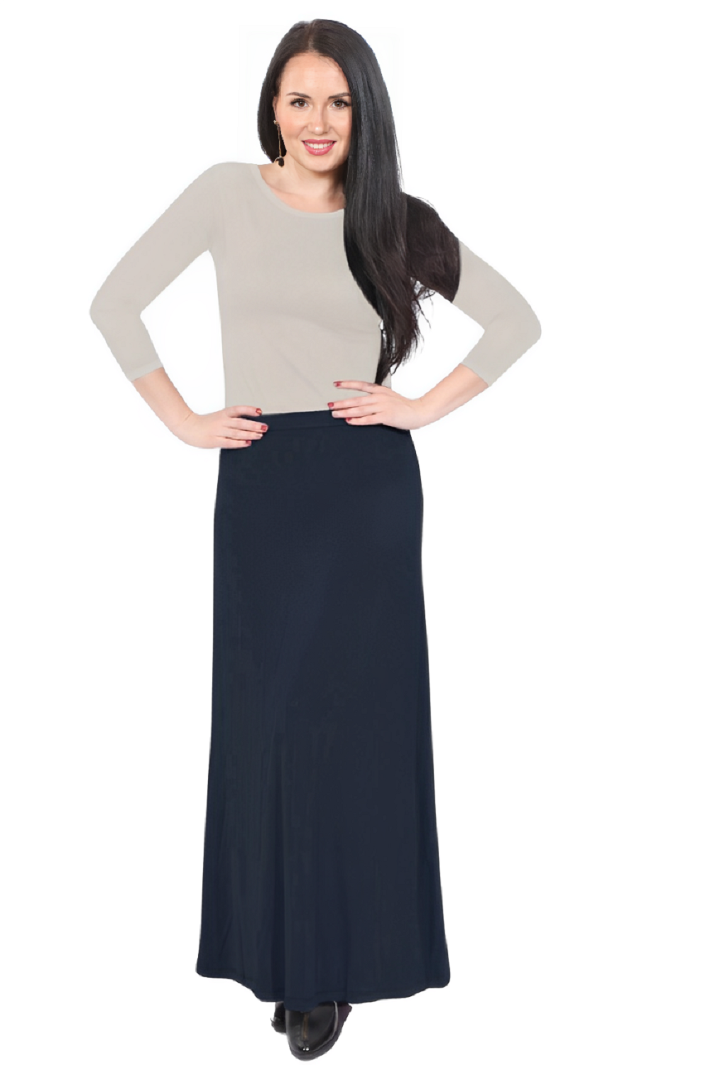 Flowing A-Line Maxi Skirt - Stretch Comfort Waistband