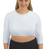 3/4 Sleeve Cropped Layering Shell in Viscose Spandex - Women's and Plus Sizes