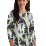 Hi-Lo Flowing 3/4 Sleeve Modest Tunic Top