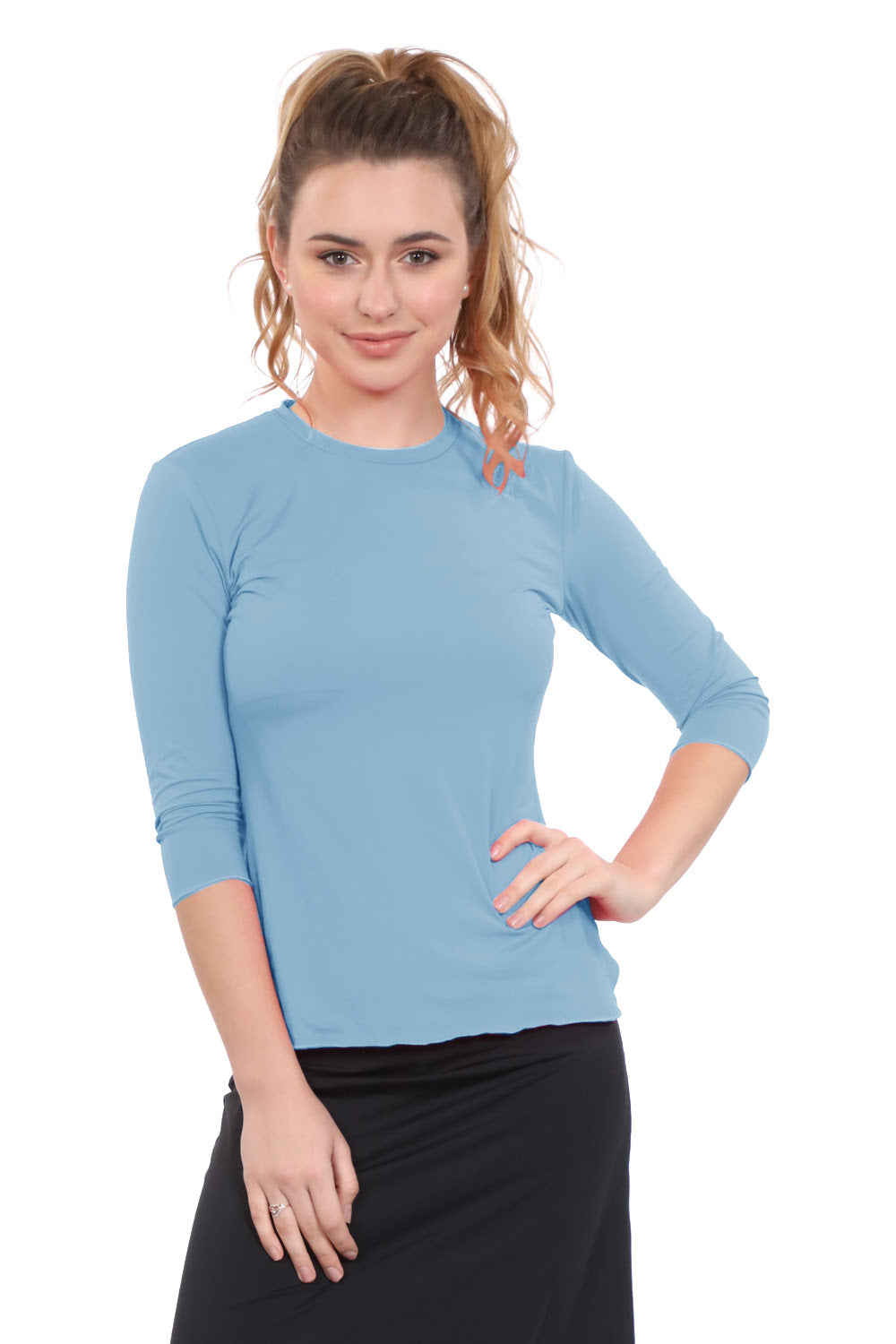 Relaxed Fit 3/4 Sleeve Swim & Exercise Top - Quick-Dry UPF 50+ Protection